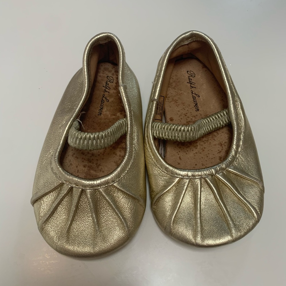 Ralph Lauren gold  mary janes